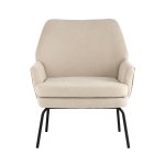 Кресло Харви бежевый с серой экокожей