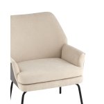 Кресло Харви бежевый с серой экокожей