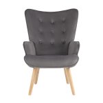 Кресло Хью велюр серый