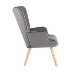 Кресло Хью велюр серый