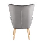 Кресло Хью велюр серый