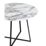 Стол обеденный Дакота 100*100 белый мрамор ножки черные