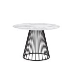 Стол обеденный Ливерпуль 110*110 белый мрамор черная ножка