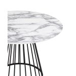 Стол обеденный Ливерпуль 110*110 белый мрамор черная ножка