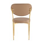 Стул Барбара NEW экокожа бежевая золотые ножки