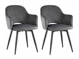 Стул Венера вращающийся велюр серый 2 шт