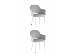 Стул Венера велюр серебристый ножки белые 2 шт