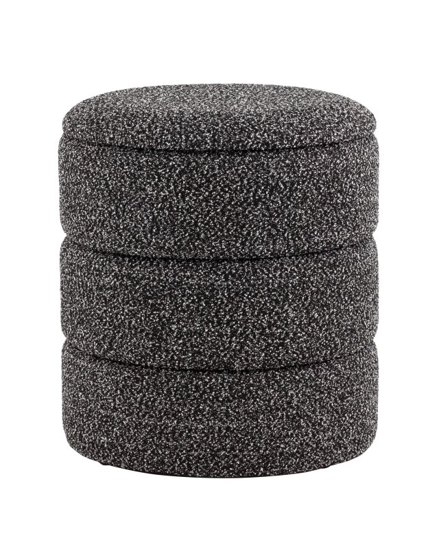 Пуф с ящиком Hive S букле черный меланж