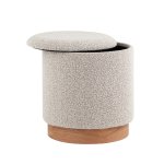 Пуф с ящиком Холли S букле серый