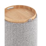 Пуф-столик с ящиком Хюгге XS букле серый