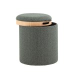 Пуф-столик с ящиком Хюгге XS букле темно-серый