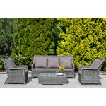 Гляссе кресло плетеное из искусственного ротанга, цвет графит