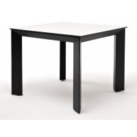 Венето обеденный стол из HPL 90х90см, цвет молочный, каркас черный