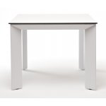 Венето обеденный стол из HPL 90х90см, цвет молочный, каркас белый