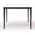 Малага обеденный стол из HPL 90х90см, цвет молочный, каркас черный