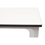 Малага обеденный стол из HPL 90х90см, цвет молочный, каркас белый