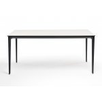 Малага обеденный стол из HPL 160х80см, цвет молочный, каркас черный