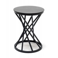 Сантьяго журнальный стол из HPL круглый Ø40 H55, каркас из стали серый (RAL 7024), цвет столешницы серый гранит