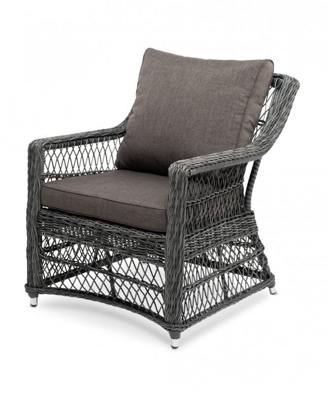 Гранд Латте кресло из искусственного ротанга, цвет графит