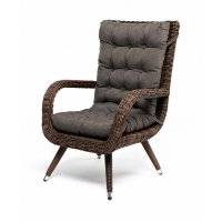 Толедо кресло плетеное с подушками, цвет коричневый