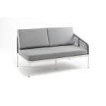 Канны левый модуль плетеный из роупа, каркас алюминий темно-серый (RAL7024) шагрень, роуп темно-серый круглый, ткань темно-серая