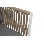 Касабланка кресло плетеное из роупа, каркас алюминий светло-серый (RAL7035) муар, роуп серо-коричневый 23мм, ткань серая 017