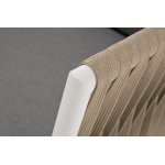 Касабланка кресло плетеное из роупа, каркас алюминий светло-серый (RAL7035) муар, роуп серо-коричневый 23мм, ткань серая 017