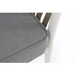 Касабланка кресло плетеное из роупа, каркас алюминий светло-серый (RAL7035) муар, роуп серо-коричневый 23мм, ткань серая 017