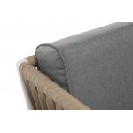 Касабланка кресло плетеное из роупа, каркас алюминий светло-серый (RAL7035) муар, роуп серо-коричневый 23мм, ткань серая 017