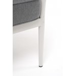 Касабланка кресло плетеное из роупа, каркас алюминий светло-серый (RAL7035) муар, роуп серо-коричневый 23мм, ткань серая 017