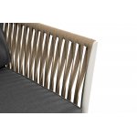 Касабланка диван 2-местный плетеный из роупа, каркас алюминий светло-серый (RAL7035) муар, роуп серо-коричневый 23мм, ткань серая 017