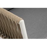 Касабланка диван 2-местный плетеный из роупа, каркас алюминий светло-серый (RAL7035) муар, роуп серо-коричневый 23мм, ткань серая 017