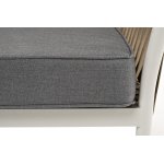 Касабланка диван 2-местный плетеный из роупа, каркас алюминий светло-серый (RAL7035) муар, роуп серо-коричневый 23мм, ткань серая 017