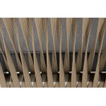 Касабланка диван 2-местный плетеный из роупа, каркас алюминий светло-серый (RAL7035) муар, роуп серо-коричневый 23мм, ткань серая 017