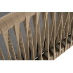 Касабланка диван 2-местный плетеный из роупа, каркас алюминий светло-серый (RAL7035) муар, роуп серо-коричневый 23мм, ткань серая 017