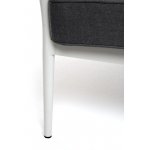 Касабланка диван 3-местный плетеный из роупа, каркас алюминий светло-серый (RAL7035) муар, роуп серо-коричневый 23мм, ткань серая 017