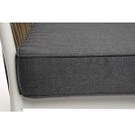 Касабланка диван 3-местный плетеный из роупа, каркас алюминий светло-серый (RAL7035) муар, роуп серо-коричневый 23мм, ткань серая 017