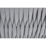 Монако диван 2-местный плетеный из роупа, каркас алюминий светло-серый (RAL7035) муар, роуп светло-серый 40 мм, ткань светло-серая