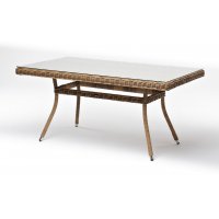 Латте плетеный стол из искусственного ротанга 140х80см, цвет соломенный