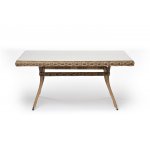 Латте плетеный стол из искусственного ротанга 140х80см, цвет соломенный