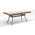 Латте плетеный стол из искусственного ротанга 140х80см, цвет соломенный