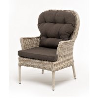 Алиса кресло плетеное, цвет бежевый с подушками