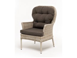 Алиса кресло плетеное, цвет бежевый с подушками