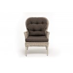 Алиса кресло плетеное, цвет бежевый с подушками