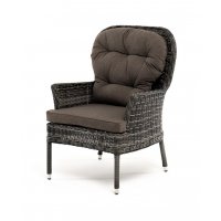 Алиса кресло плетеное, цвет графит с подушками