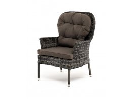 Алиса кресло плетеное, цвет графит с подушками