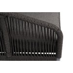 Канны кресло плетеное из роупа, каркас алюминий темно-серый (RAL7024) муар, роуп темно-серый круглый, ткань темно-серая 027