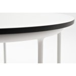 Эквадор журнальный стол из HPL круглый Ø40 H55, каркас из стали белый, цвет столешницы молочный