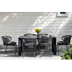 Венето обеденный стол из HPL 160х80см, цвет серый гранит, каркас черный