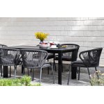 Венето обеденный стол из HPL 160х80см, цвет серый гранит, каркас черный